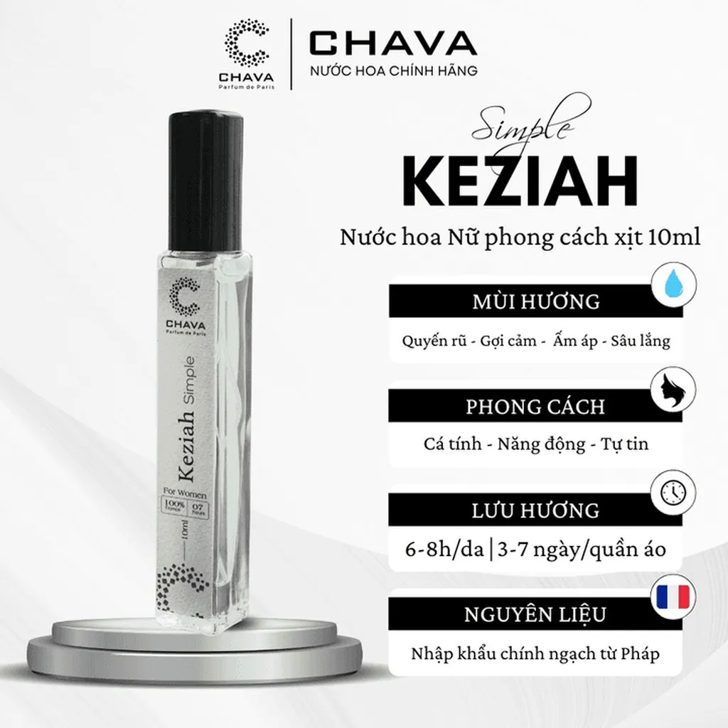 Nước Hoa Nữ Mini Simple Keziah 10ml Phong Cách Xịt - Chava