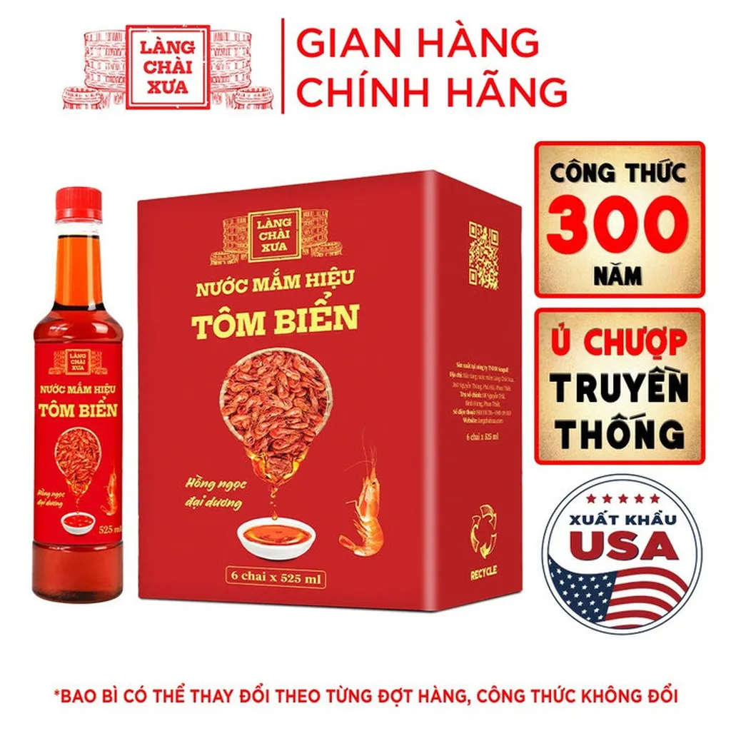 Nước Mắm Tôm Biển Hồng Ngọc Đại Dương 525ml - Làng Chài Xưa