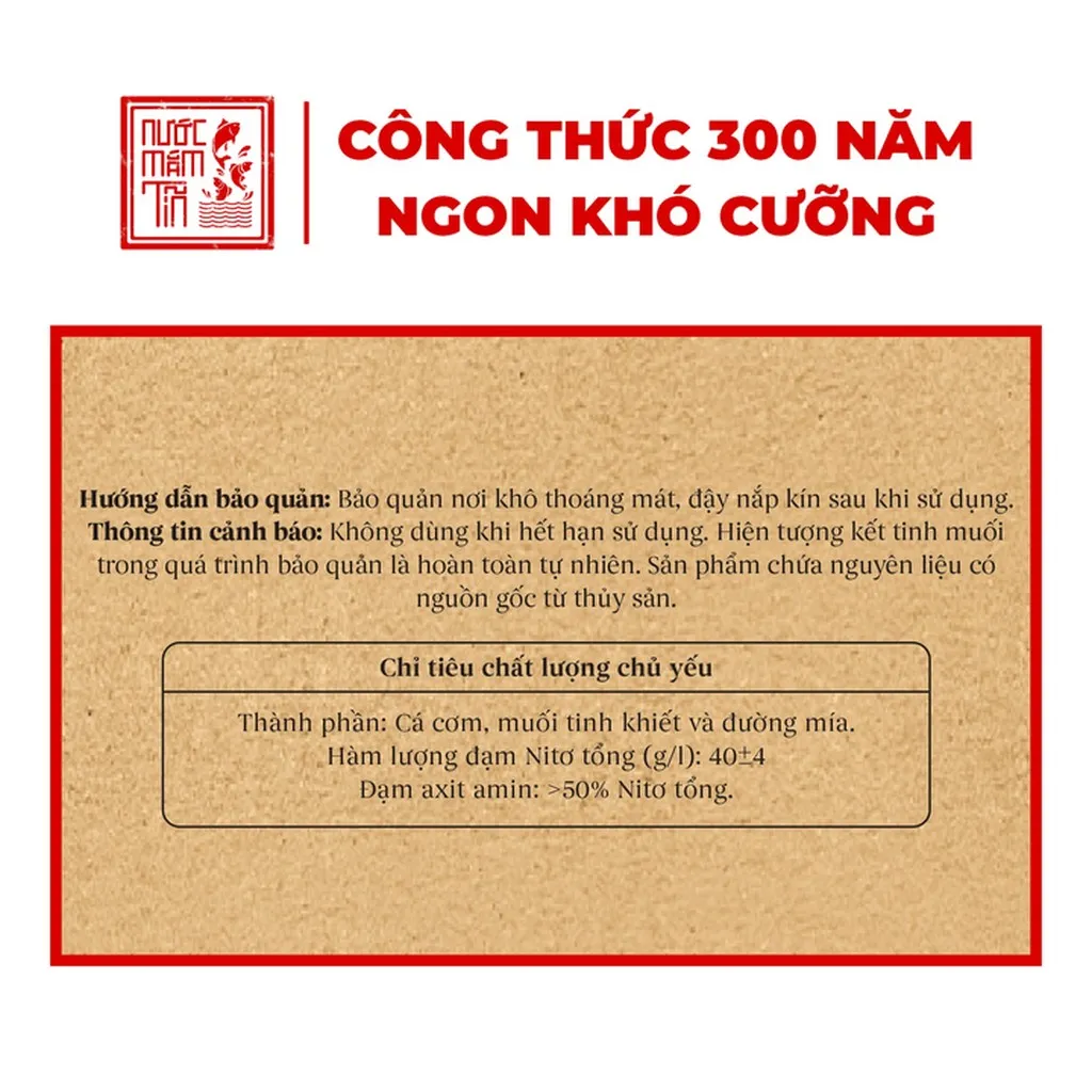 Alternative view of 01 Chai Nước Mắm Tĩn Nhãn Đỏ Độ Đạm 40n Chai Thủy Tinh 500ml - Nước Mắm Tĩn