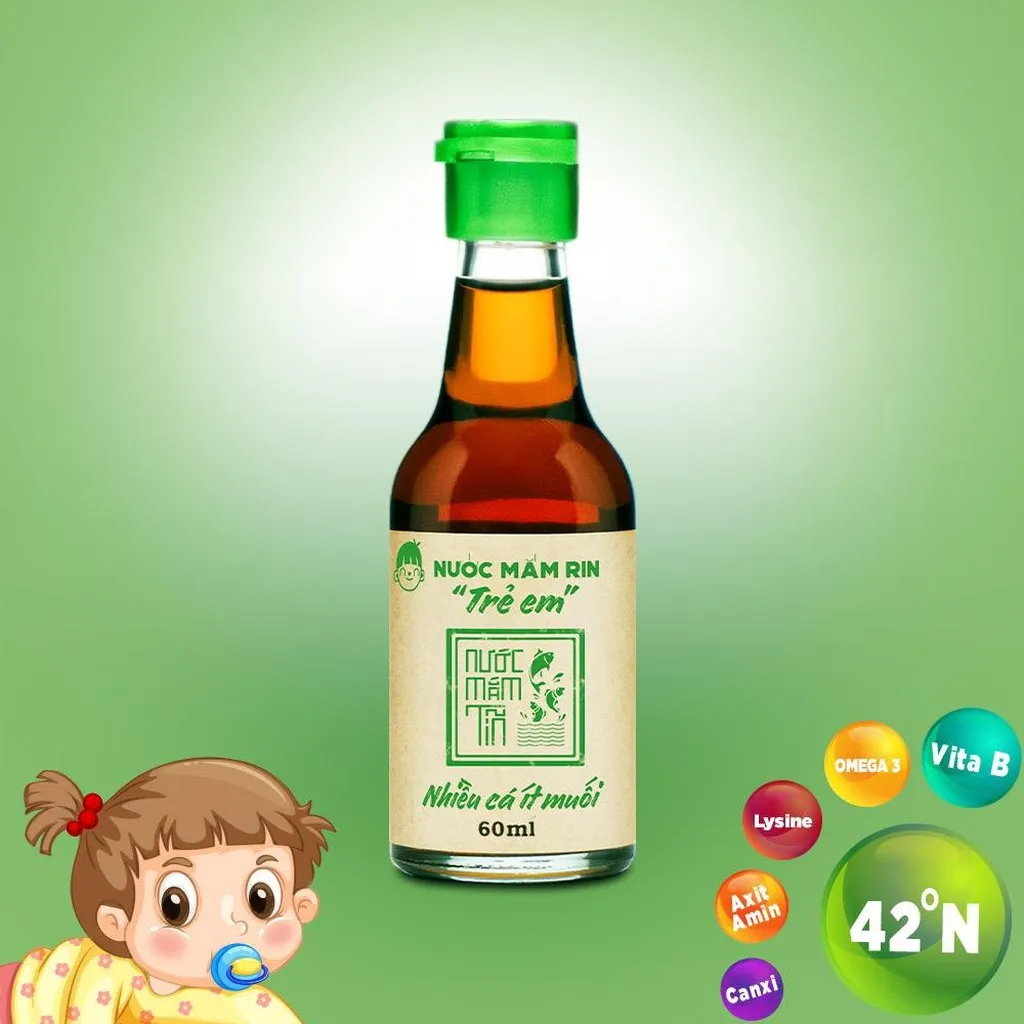 Alternative view of [lốc 10 Chai] Nước Mắm Tĩn Trẻ Em Cho Bé Ăn Dặm Độ Đạm 42n 60ml - Nước Mắm Tĩn