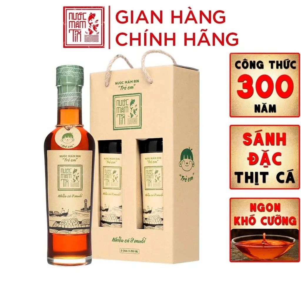 [cặp 2 Chai] Nước Mắm Tĩn Trẻ Em Cho Bé Ăn Dặm Độ Đạm 42n 250ml - Nước Mắm Tĩn