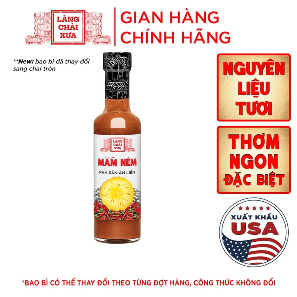 Mắm Nêm Pha Sẵn Cao Cấp Chai Thủy Tinh 300g - Làng Chài Xưa