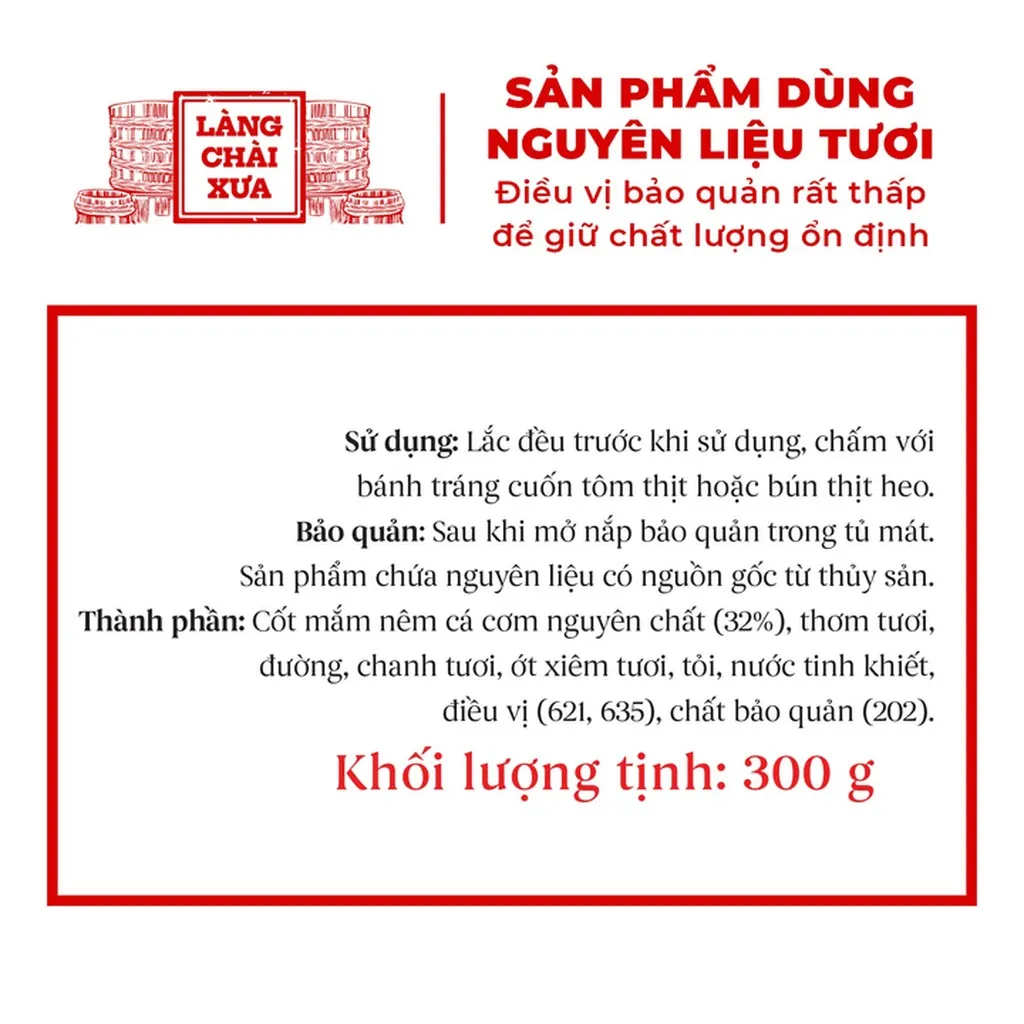 Alternative view of Mắm Nêm Pha Sẵn Cao Cấp Chai Thủy Tinh 300g - Làng Chài Xưa