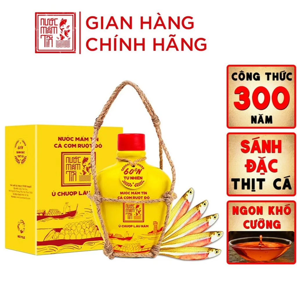 01 Bình Gốm Nước Mắm Tĩn Cá Cơm Ruột Đỏ Độ Đạm 60n 250ml - Nước Mắm Tĩn