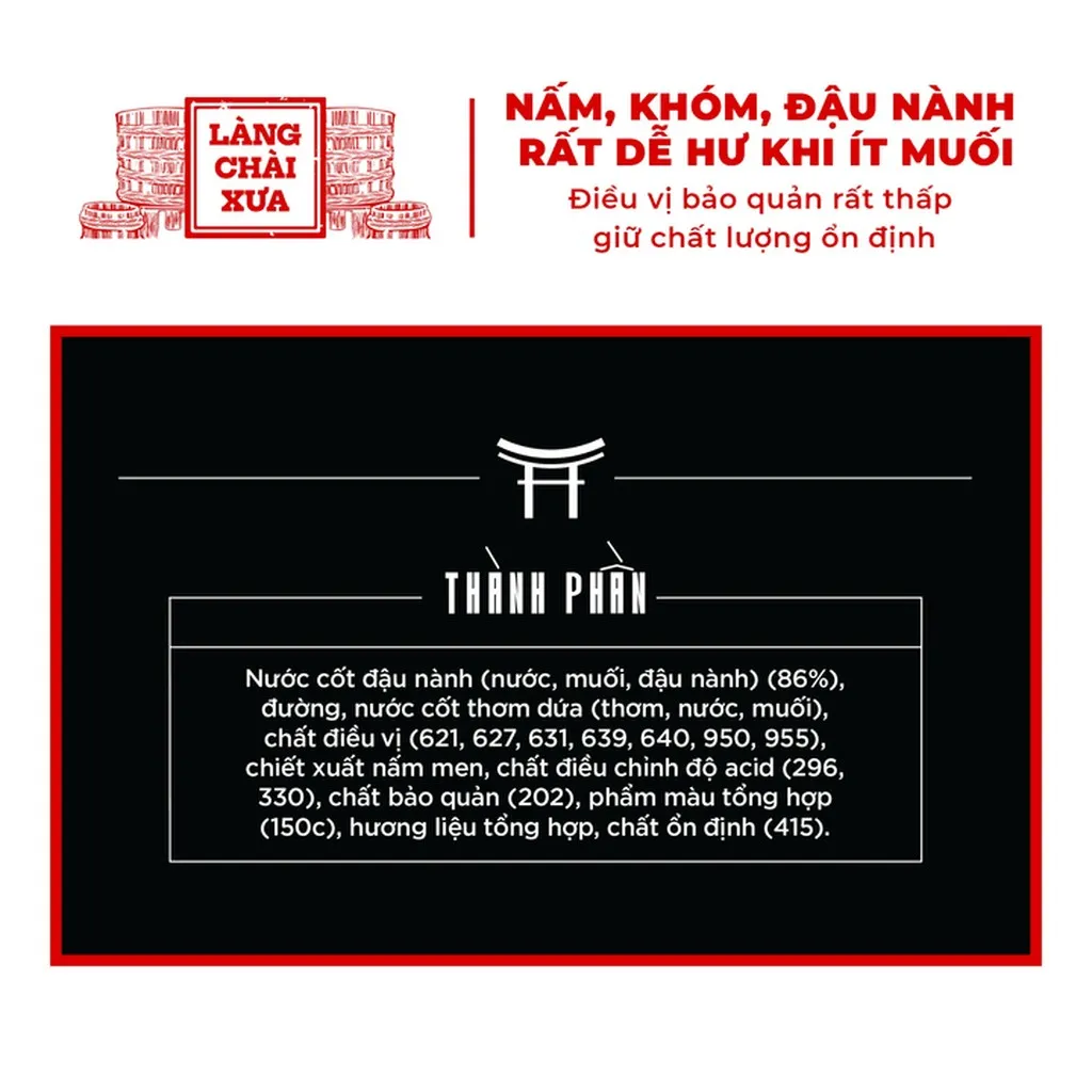 Alternative view of Nước Tương Cao Cấp Shiitake Chai Nhựa 525ml - Làng Chài Xưa