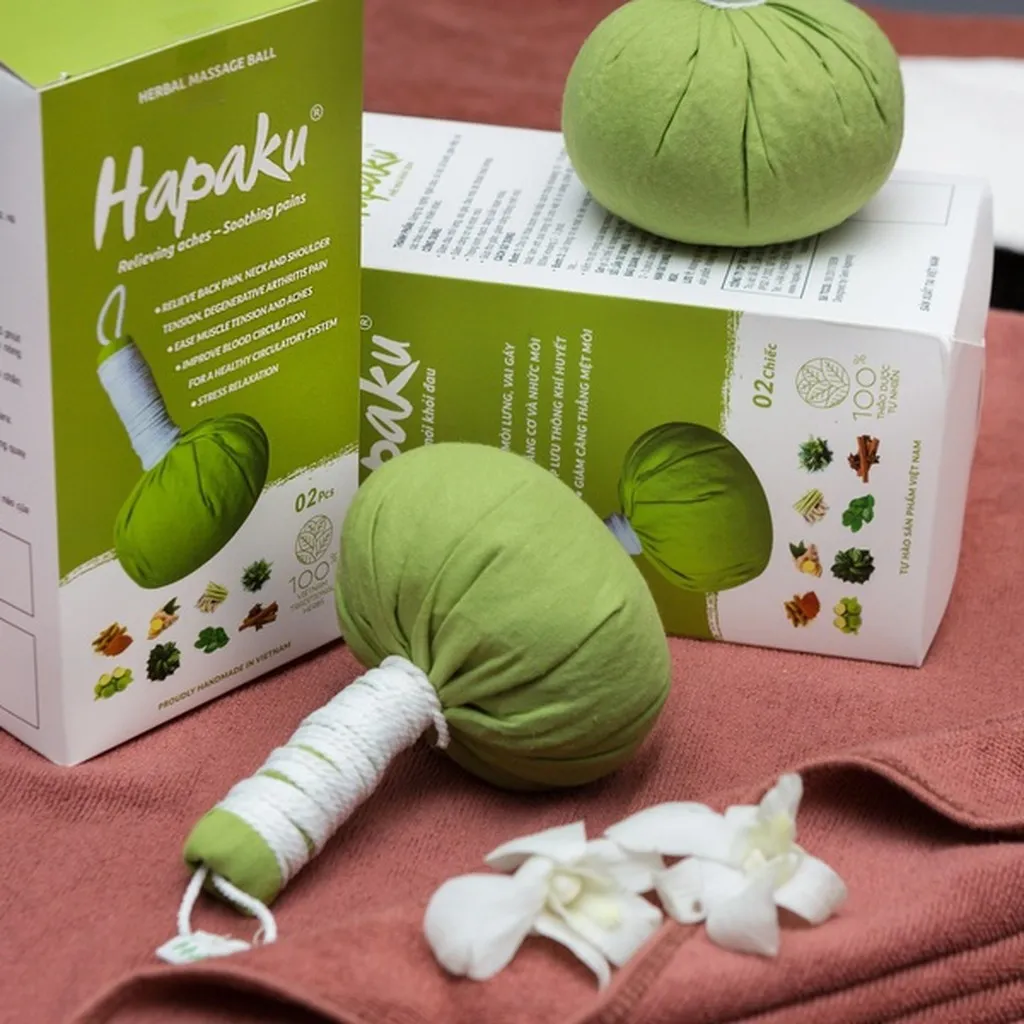 [hộp 2 Quả] Bóng Mát Xa Thảo Dược - Hapaku