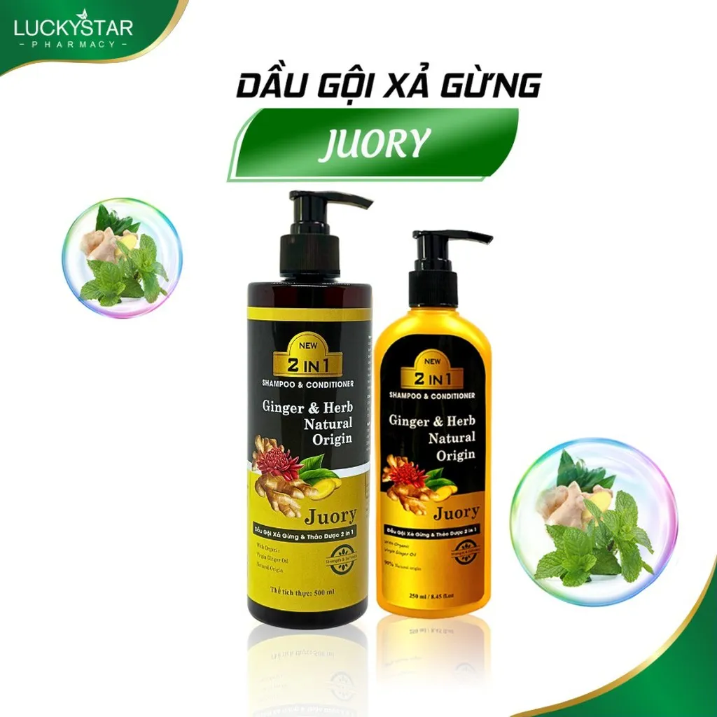 Dầu Gội Xả Gừng Và Thảo Dược 2in1 Juory - Lucky Star