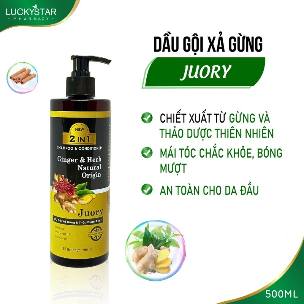 Alternative view of Dầu Gội Xả Gừng Và Thảo Dược 2in1 Juory - Lucky Star