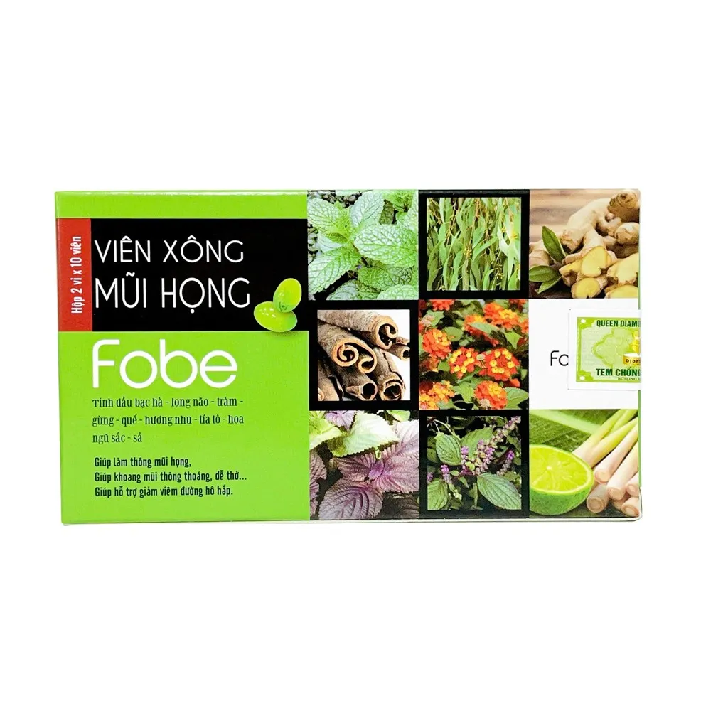 Viên Xông Fobe Tinh Dầu Tràm Bạc Hà Thông Mũi Họng - Fobelife