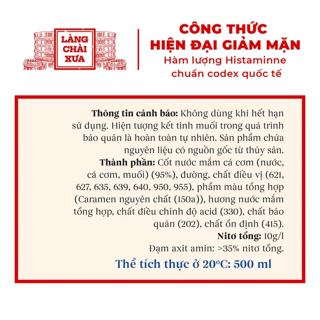 Alternative view of [combo 6 Chai] Nước Mắm Nhỉ Xuất Khẩu Nhãn Xanh 500ml - Làng Chài Xưa