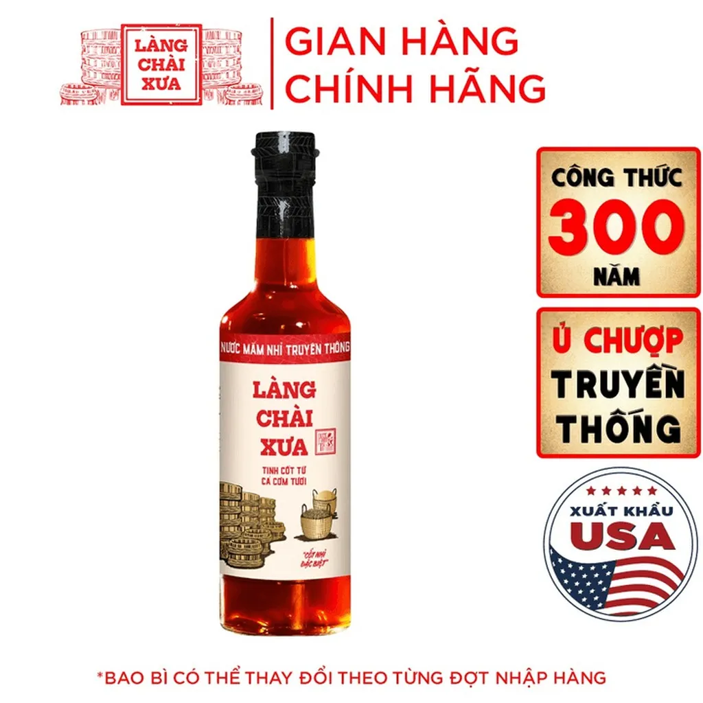 Nước Mắm Nhỉ Truyền Thống Nhãn Đỏ 30 Độ Đạm 500ml - Làng Chài Xưa