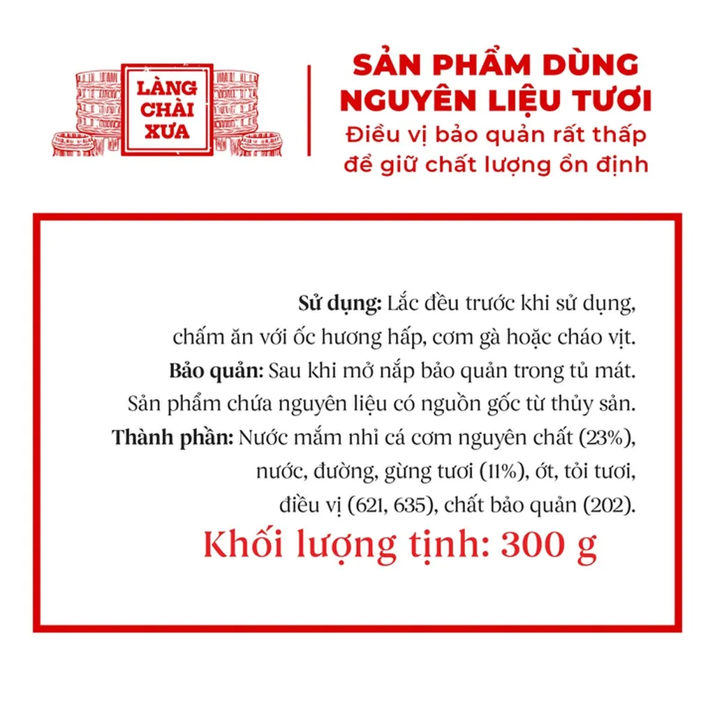 Alternative view of Nước Mắm Gừng Tỏi Ớt 300g - Làng Chài Xưa