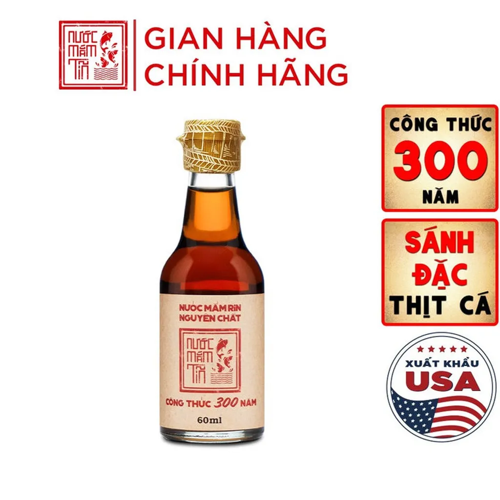 Nước Mắm Tĩn Nhãn Đỏ Cá Cơm Than Mini 40n 60ml - Nước Mắm Tĩn