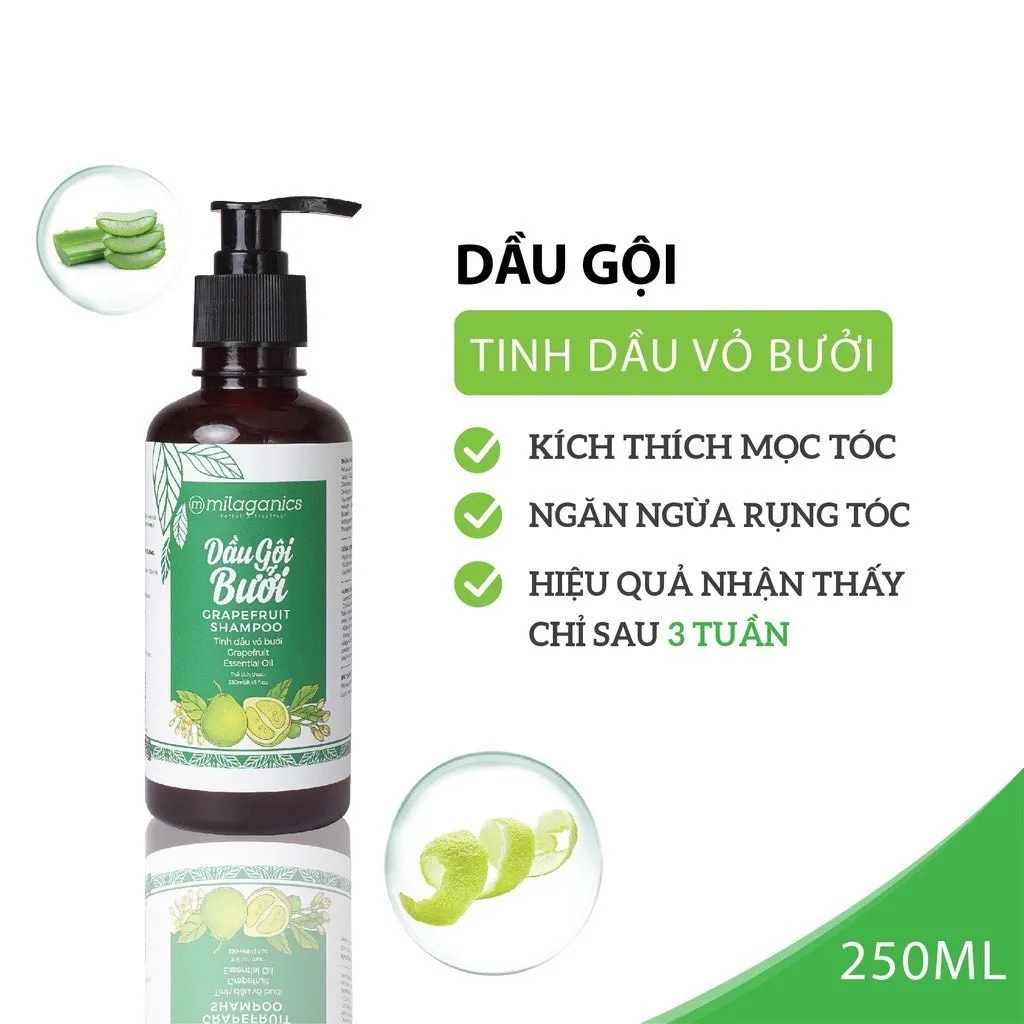 Alternative view of Dầu Gội Mọc Tóc Từ Tinh Dầu Bưởi Nguyên Chất - Milaganics