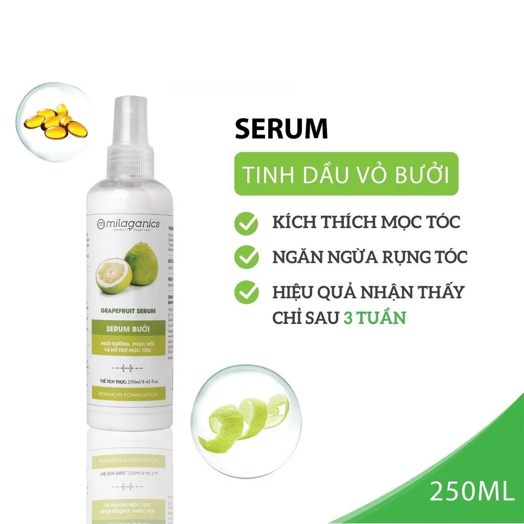 Alternative view of Serum Bưởi Ngừa Rụng & Kích Thích Mọc Tóc Từ Tinh Dầu Bưởi - Milaganics