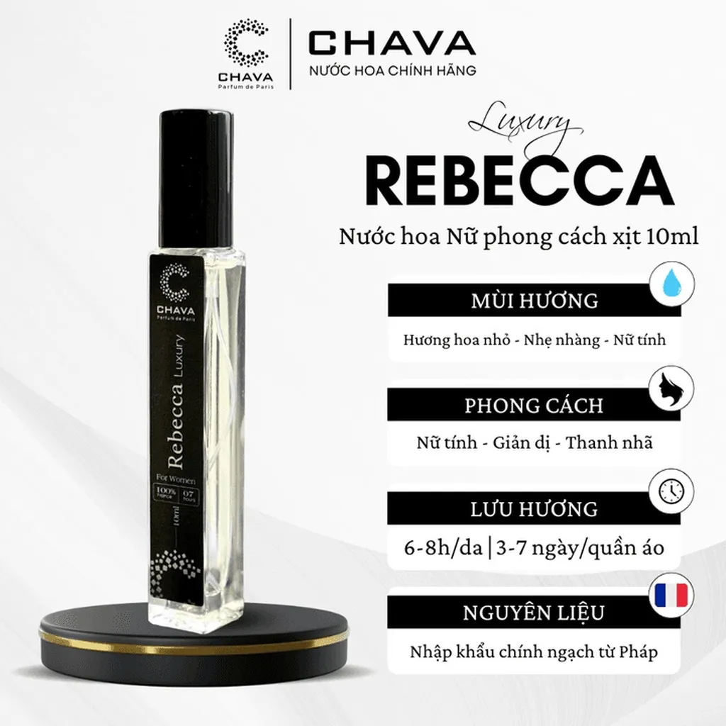 Nước Hoa Nữ Mini Luxury Rebecca 10ml Phong Cách Xịt - Chava