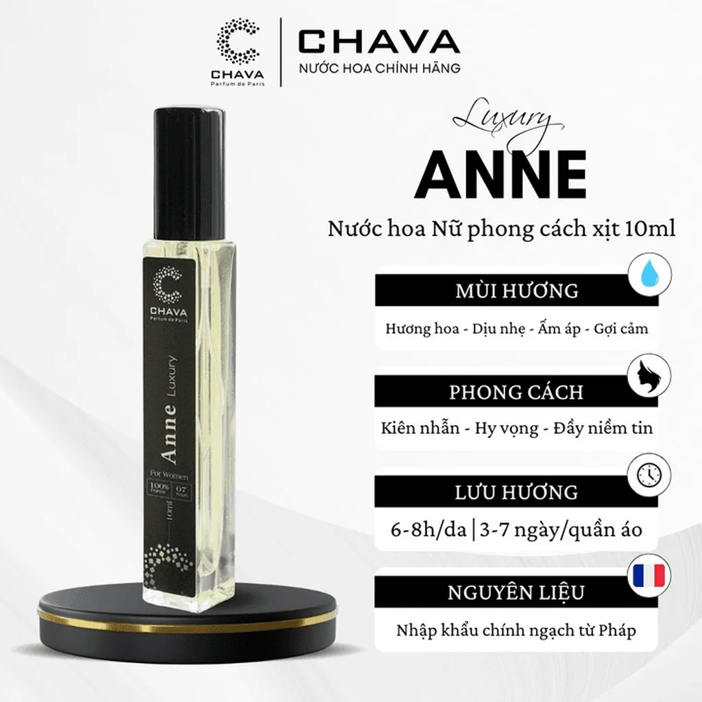 Nước Hoa Mini Luxury Anne 10ml - Chava