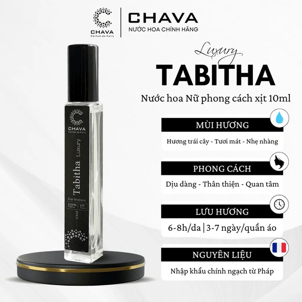 Nước Hoa Nữ Mini Luxury Tabitha 10ml Phong Cách Xịt - Chava