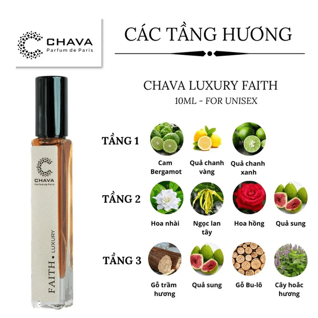 Alternative view of Nước Hoa Unisex Mini Luxury Faith 10ml Phong Cách Xịt - Chava