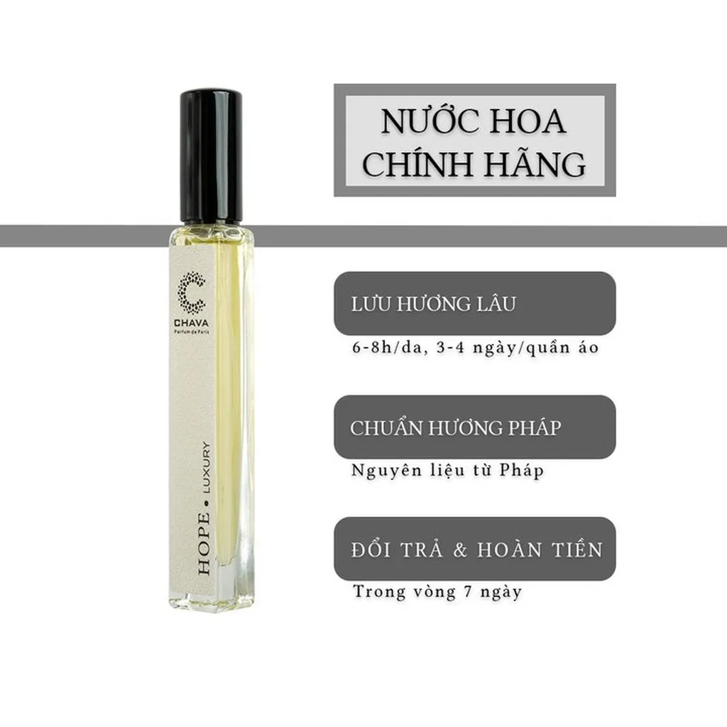 Nước Hoa Unisex Mini Luxury Hope 10ml Phong Cách Xịt - Chava