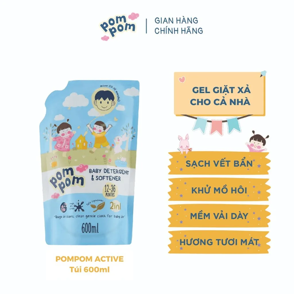 Alternative view of Túi 600ml- Dành Cho Cả Nhà - Gel Giặt Xả 2in1"lành"- Sạch Sâu Vết Bẩn - Dưỡng Mới Vải - Lưu Hương Tích Hợp Kháng Khuẩn An Toàn Cho Đồ Lót