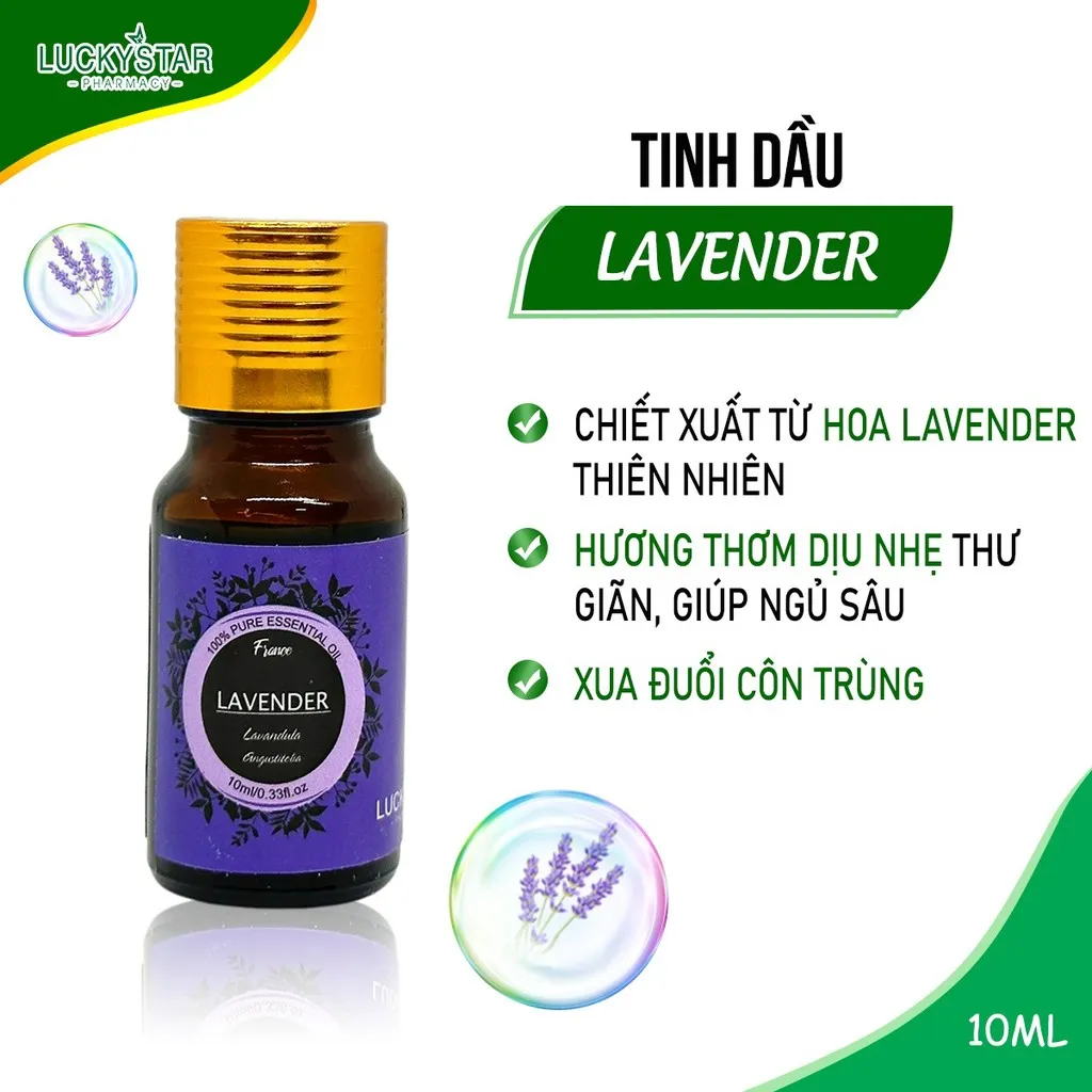Tinh Dầu Oải Hương Lavender 10ml (tặng Túi Treo) - Lucky Star
