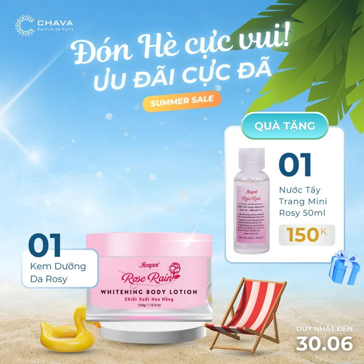 Kem Dưỡng Trắng Da Toàn Thân Rose Rain Whitening Body Lotion - Rosy