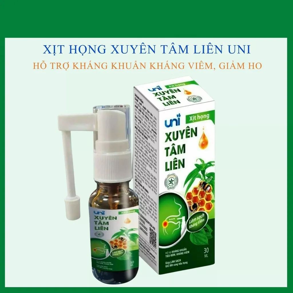 Alternative view of Xịt Họng Xuyên Tâm Liên Kháng Khuẩn, Làm Sạch Họng 30ml - Uni Pharma