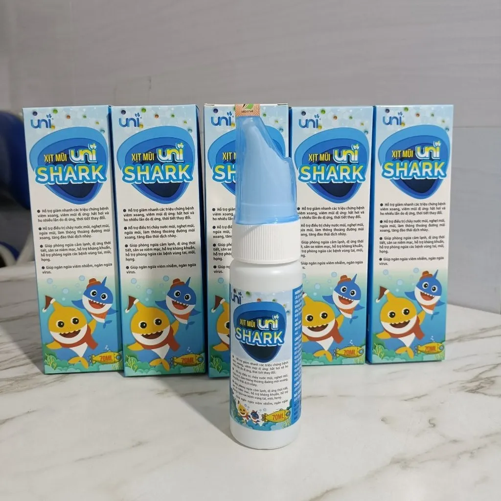 Alternative view of Xịt Mũi Uni Shark Giảm Sổ Mũi Ngăn Ngừa Viêm Xoang 70ml - Uni Pharma