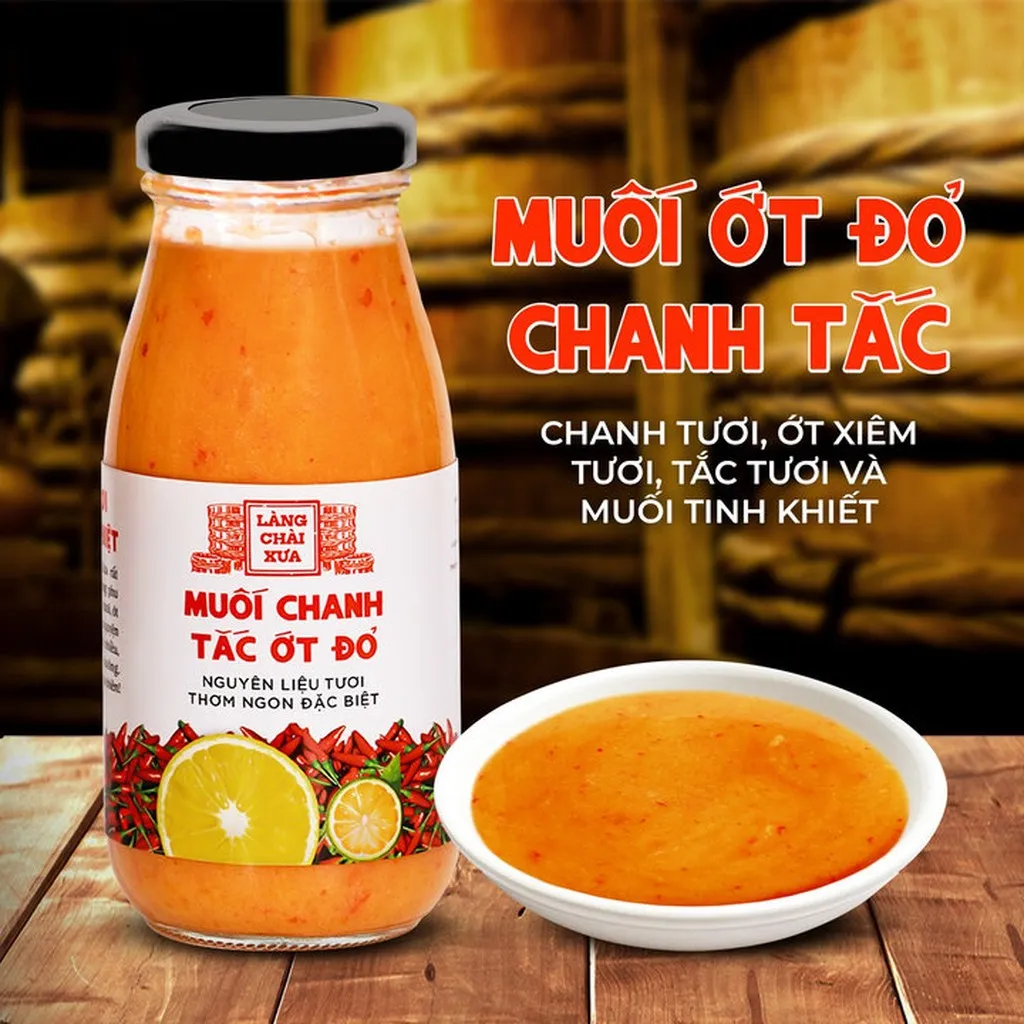 Muối Ớt Đỏ Chanh Tắc Cao Cấp - Làng Chài Xưa Chai 300gr