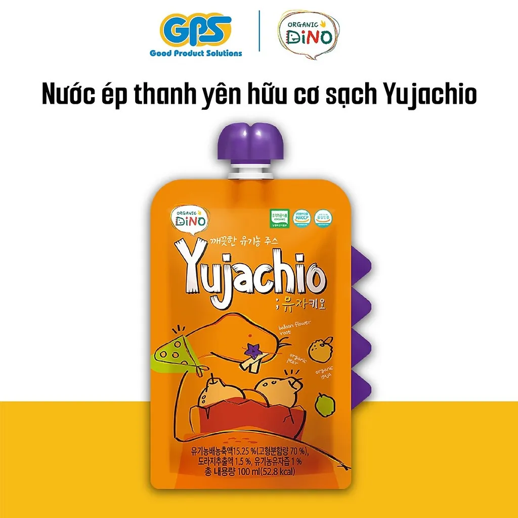 Nước Ép Trái Cây Hữu Cơ Sạch Yujachio 100ml - Organic Dino