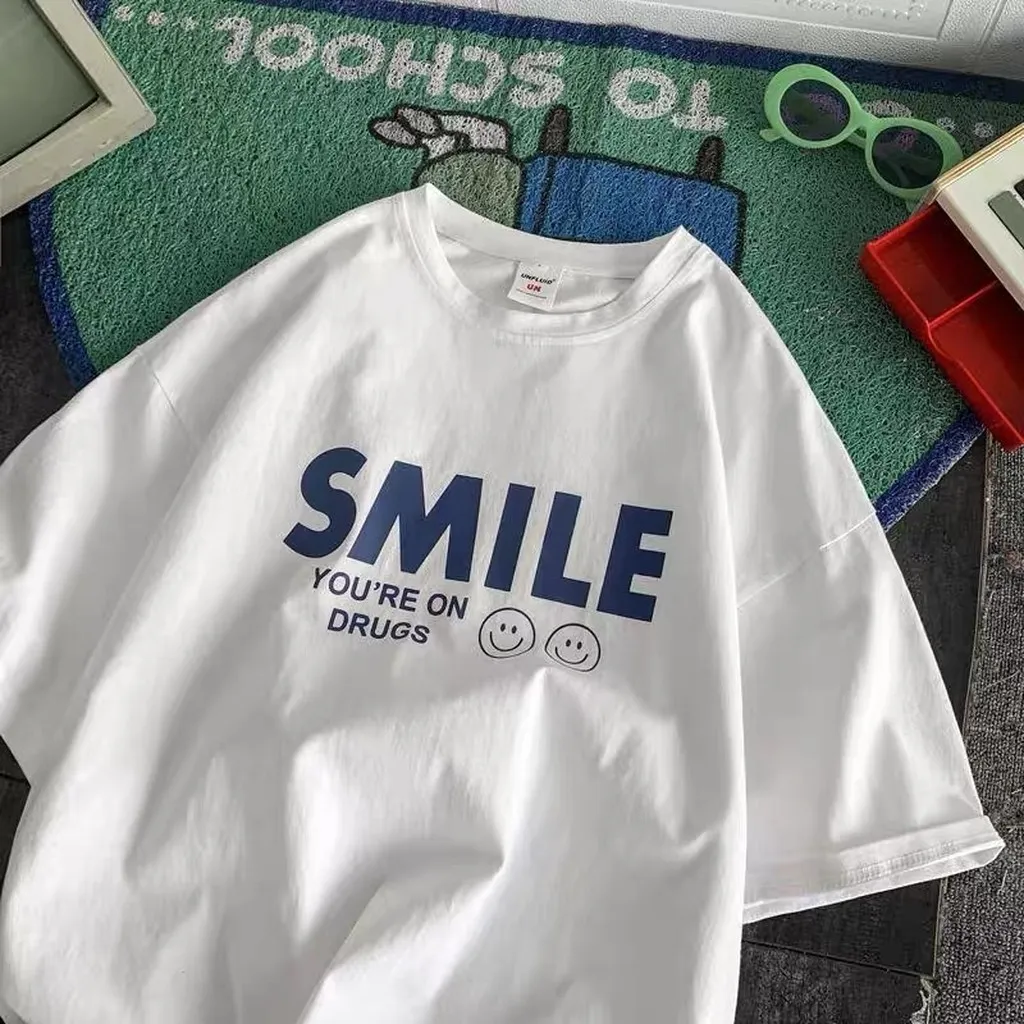 Alternative view of Áo Thun Cotton Unisex Siêu Hot Tay Lỡ Dáng Rộng Smile - Lt Fashion