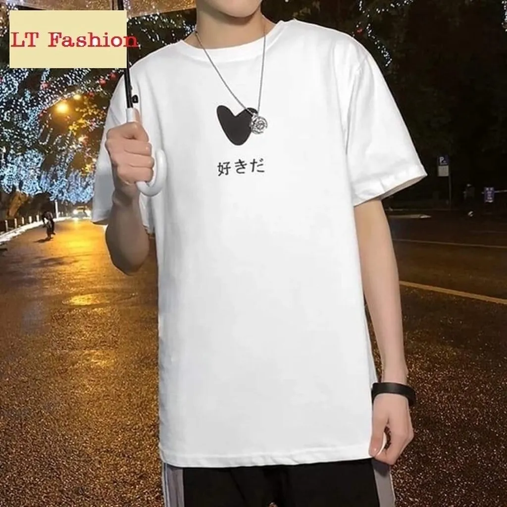 Alternative view of Áo Thun Cotton Unisex Siêu Hot Tay Lỡ Dáng Rộng Trái Tim - Lt Fashion