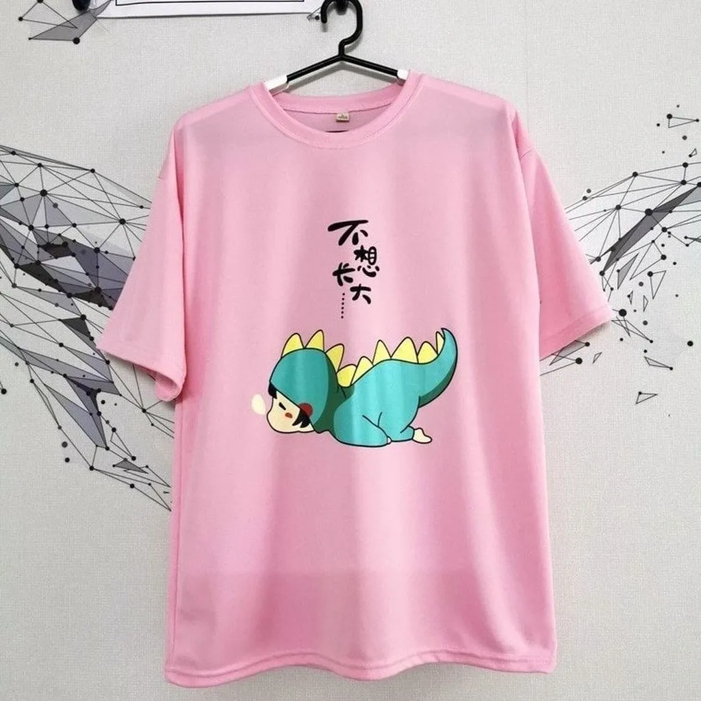 Alternative view of Áo Thun Cotton Unisex Siêu Hot Tay Lỡ Dáng Rộng Khủng Long Mini - Lt Fashion