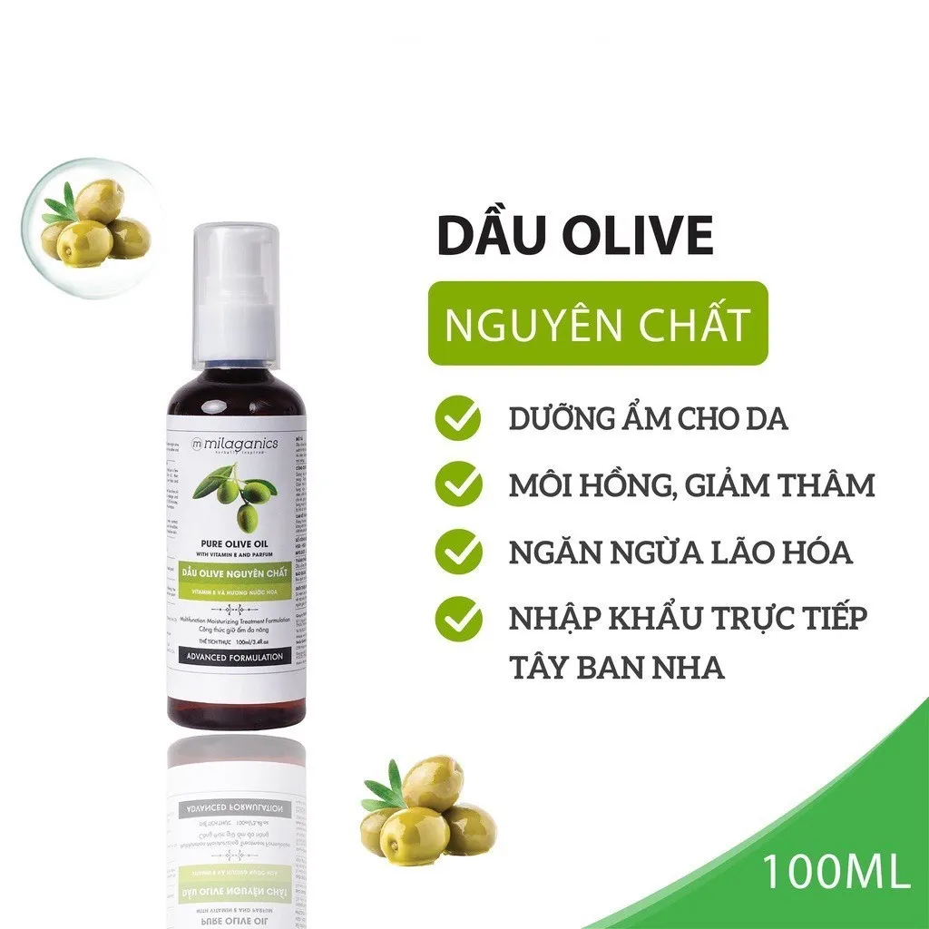 Alternative view of Dầu Oliu Extra Virgin Nguyên Chất Làm Đẹp Dưỡng Da, Dưỡng Tóc, Dưỡng Môi - Milaganics