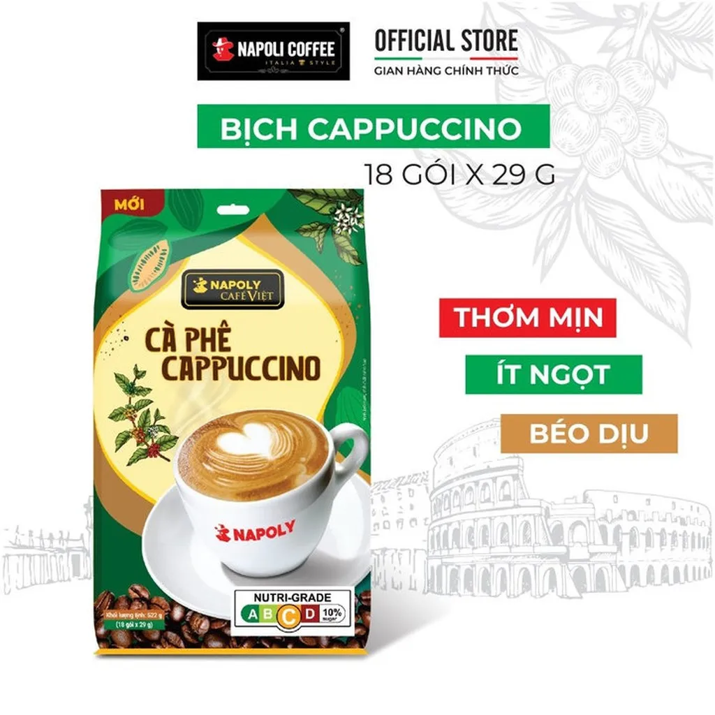 Alternative view of [hộp] Cà Phê Hòa Tan Cappuccino - Napoly Coffee - 10 Gói/hộp