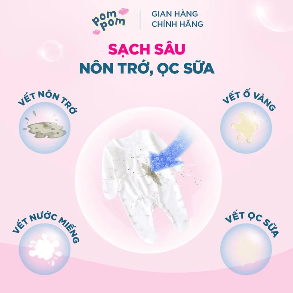 Alternative view of [thùng 4 Túi 1.2l] - Dành Cho Bé Sơ Sinh- Gel Giặt Xả 2in1- Sạch Sâu - Kháng Khuẩn - Khử Mùi Nôn Trớ, Ọc Sữa, Tè Khai-lưu Hương Phấn Thơm Dịu Nhẹ