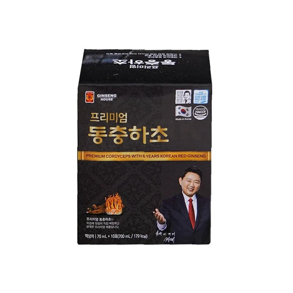 Chiết Xuất Đông Trùng Và Hồng Sâm Hàn Quốc 6 Năm Tuổi Hộp Nhỏ (70ml X 10 Gói) - Ginseng House