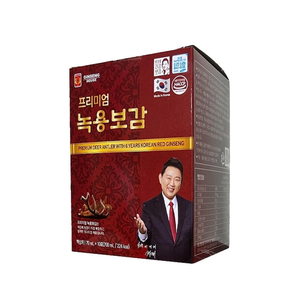 Chiết Xuất Nhung Hươu Và Hồng Sâm Hàn Quốc 6 Năm Tuổi Hộp Nhỏ (70ml X 10 Gói) - Ginseng House