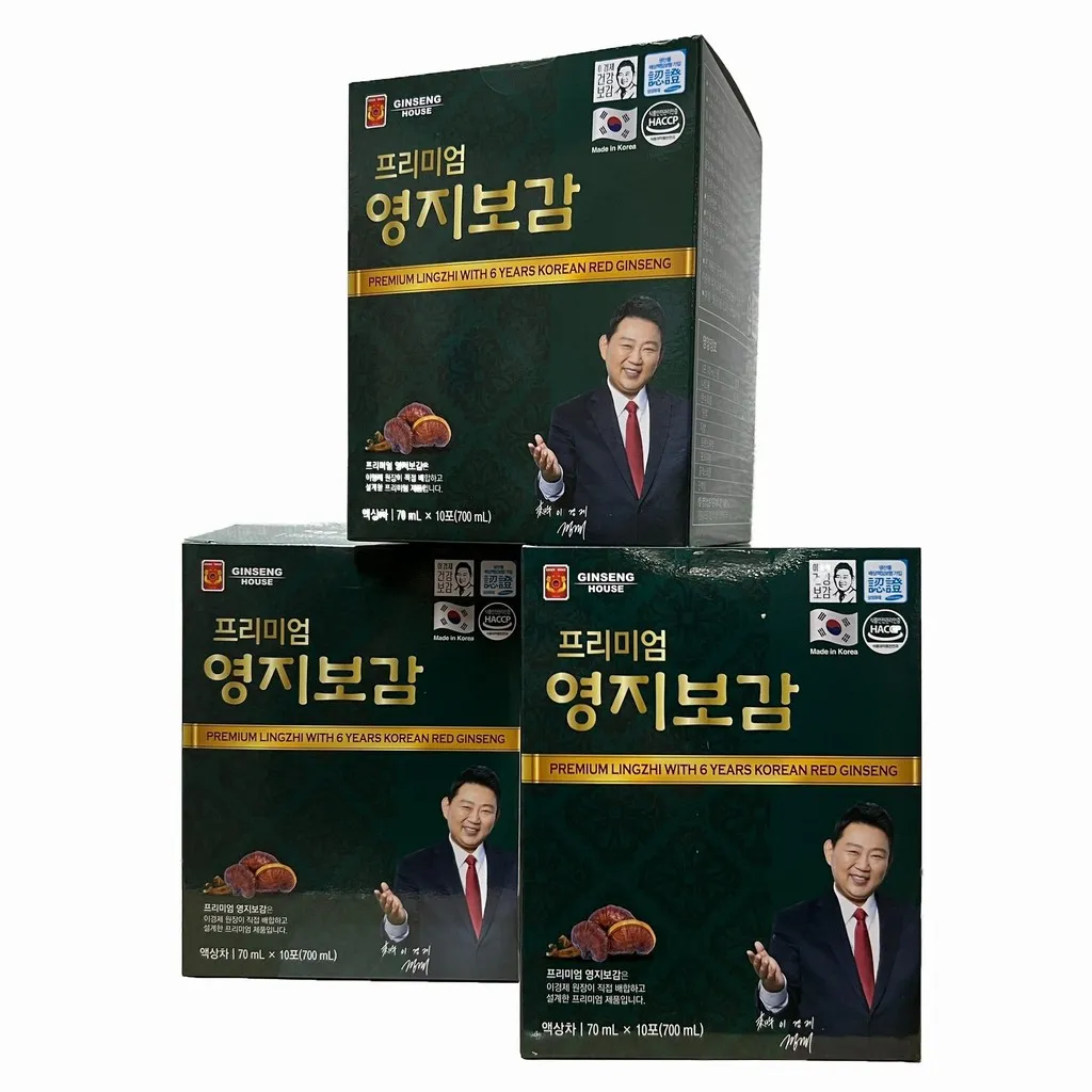 Chiết Xuất Linh Chi Và Hồng Sâm Hàn Quốc 6 Năm Tuổi Hộp Nhỏ (70ml X 10 Gói) - Ginseng House