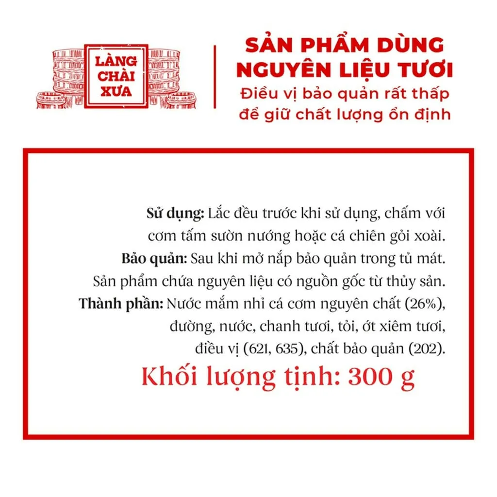 Alternative view of [combo 4 Chai] Nước Mắm Chua Ngọt Cao Cấp 300g - Làng Chài Xưa