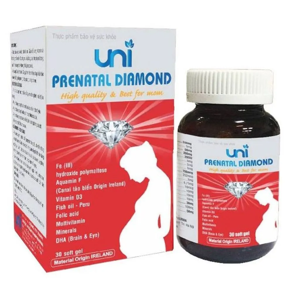 Viên Uống An Thai Giảm Nghén Prenatal Diamond - Uni Pharma