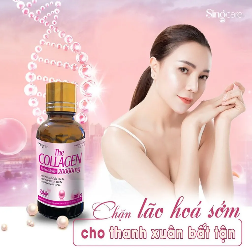 Nước Uống Collagen 20000mg Giảm Nám Da,sạm Da, Chống Lão Hóa,sáng Da, Đẹp Da - Singcare - 10 Lọ/hộp