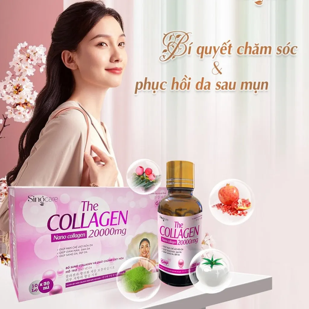 Alternative view of Nước Uống Collagen 20000mg Giảm Nám Da,sạm Da, Chống Lão Hóa,sáng Da, Đẹp Da - Singcare - 10 Lọ/hộp