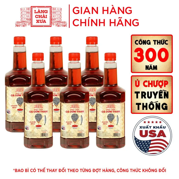 [thùng 6 Chai] Nước Chấm Cá Cơm Than 1l - Làng Chài Xưa
