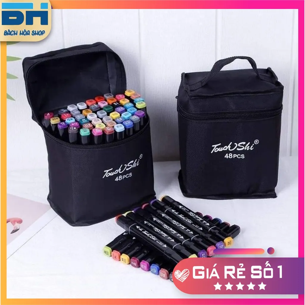 Bộ Bút Màu Dạ Market Touch 48pcs (48 Cây Đa Sắc Màu) Kèm Túi Vải Họa Cụ Vẽ Tranh Cao Cấp - Bách Hoá Shop