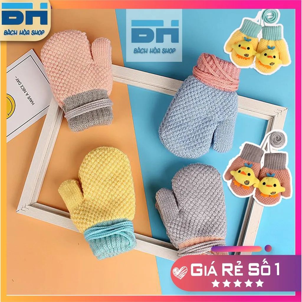 Găng Tay Len Dệt Kim Hình Trái Dứa Dễ Thương (dành Cho Bé Từ 1-5 Tuổi) - Bách Hóa Shop