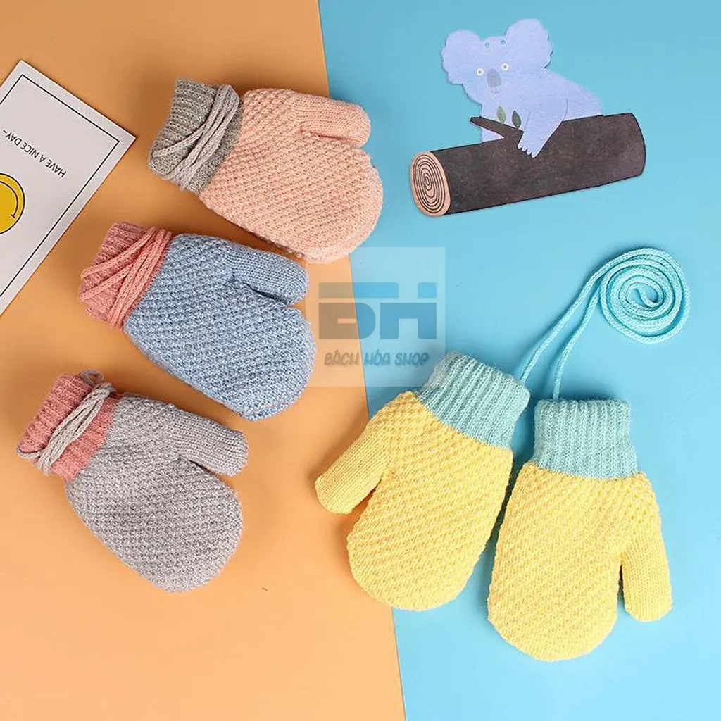 Alternative view of Găng Tay Len Dệt Kim Hình Trái Dứa Dễ Thương (dành Cho Bé Từ 1-5 Tuổi) - Bách Hóa Shop