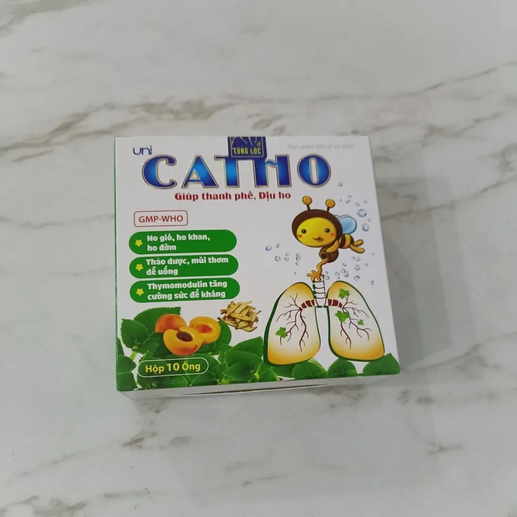 Siro Giúp Thanh Phế, Dịu Ho Catho (hộp 10 Ống) - Uni Pharma
