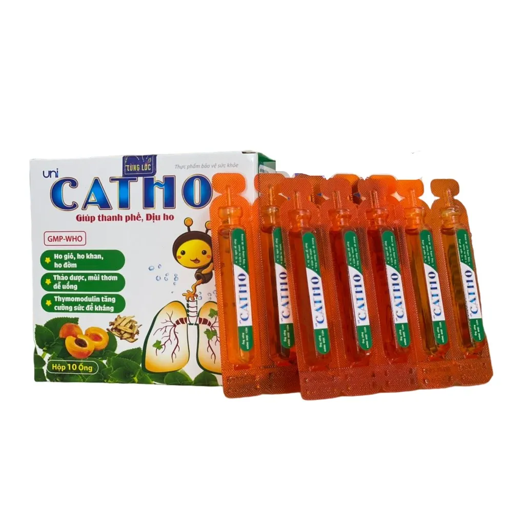 Alternative view of Siro Giúp Thanh Phế, Dịu Ho Catho (hộp 10 Ống) - Uni Pharma